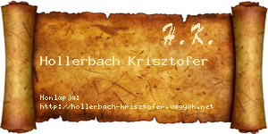 Hollerbach Krisztofer névjegykártya